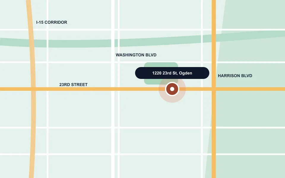Map preview showing Ogden Little Explorers at 1220 23rd St, Ogden, UT 84401